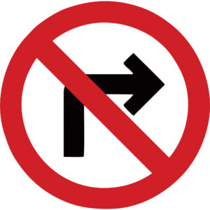 Placa de Proibido Virar à Direita